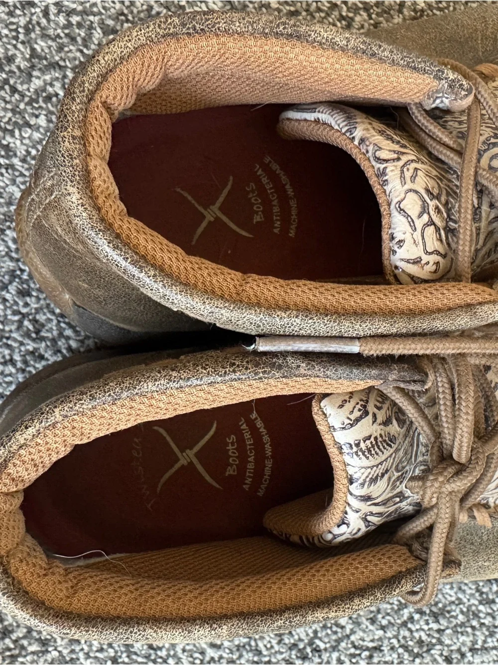 Twisted X Tooled Chukka Driving Mocs Bomber Nude Floral Men’s 7.5